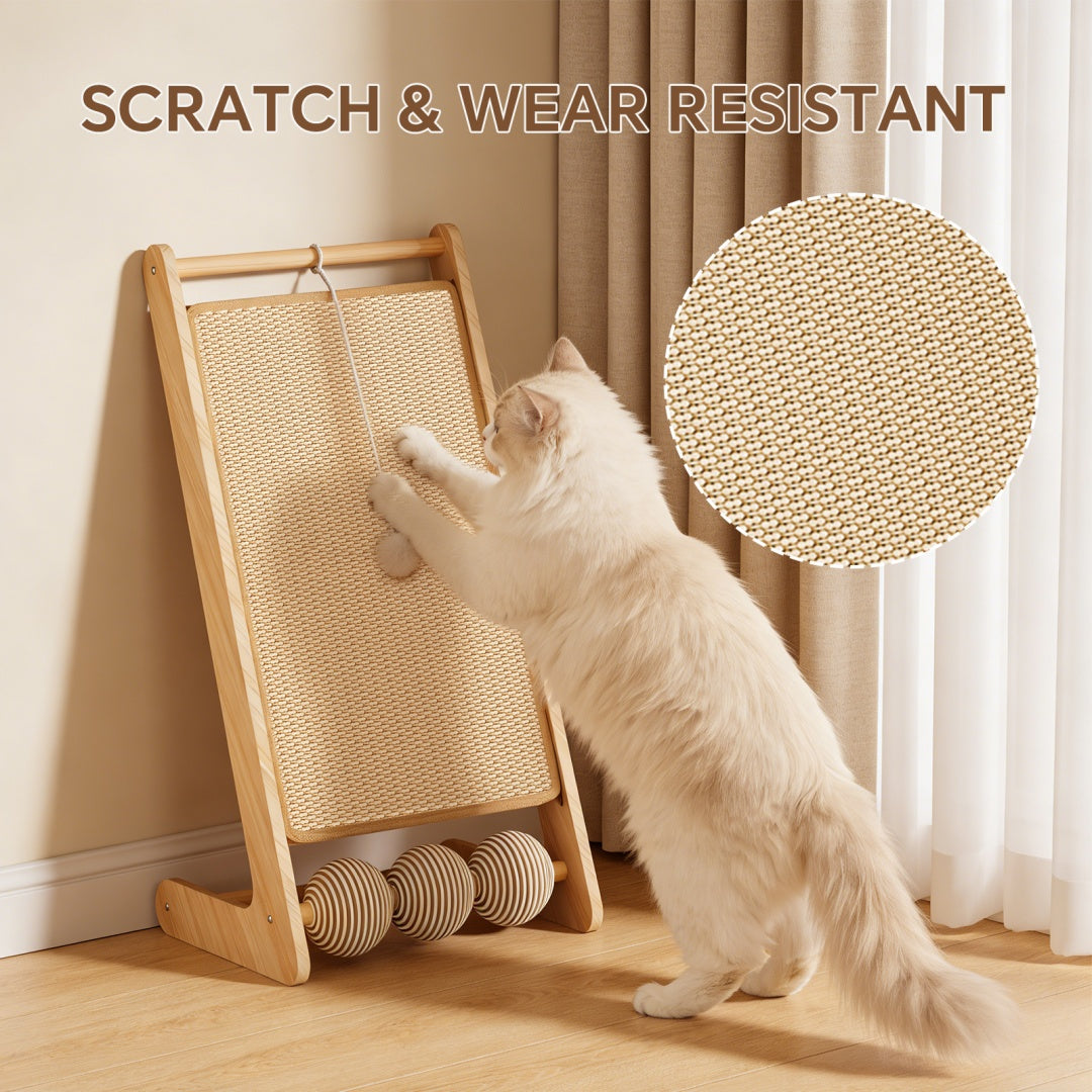 Only Self Pickup---L Rattan Cat Scratching Post With Ball Attachment