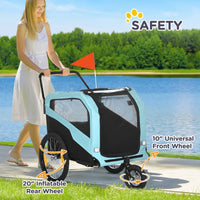2-in-1 Dog Bike Trailer Pet Stroller Carrier For Large Dogs With Hitch, Quick-release Wheels, Foot Support, Pet Bicycle 