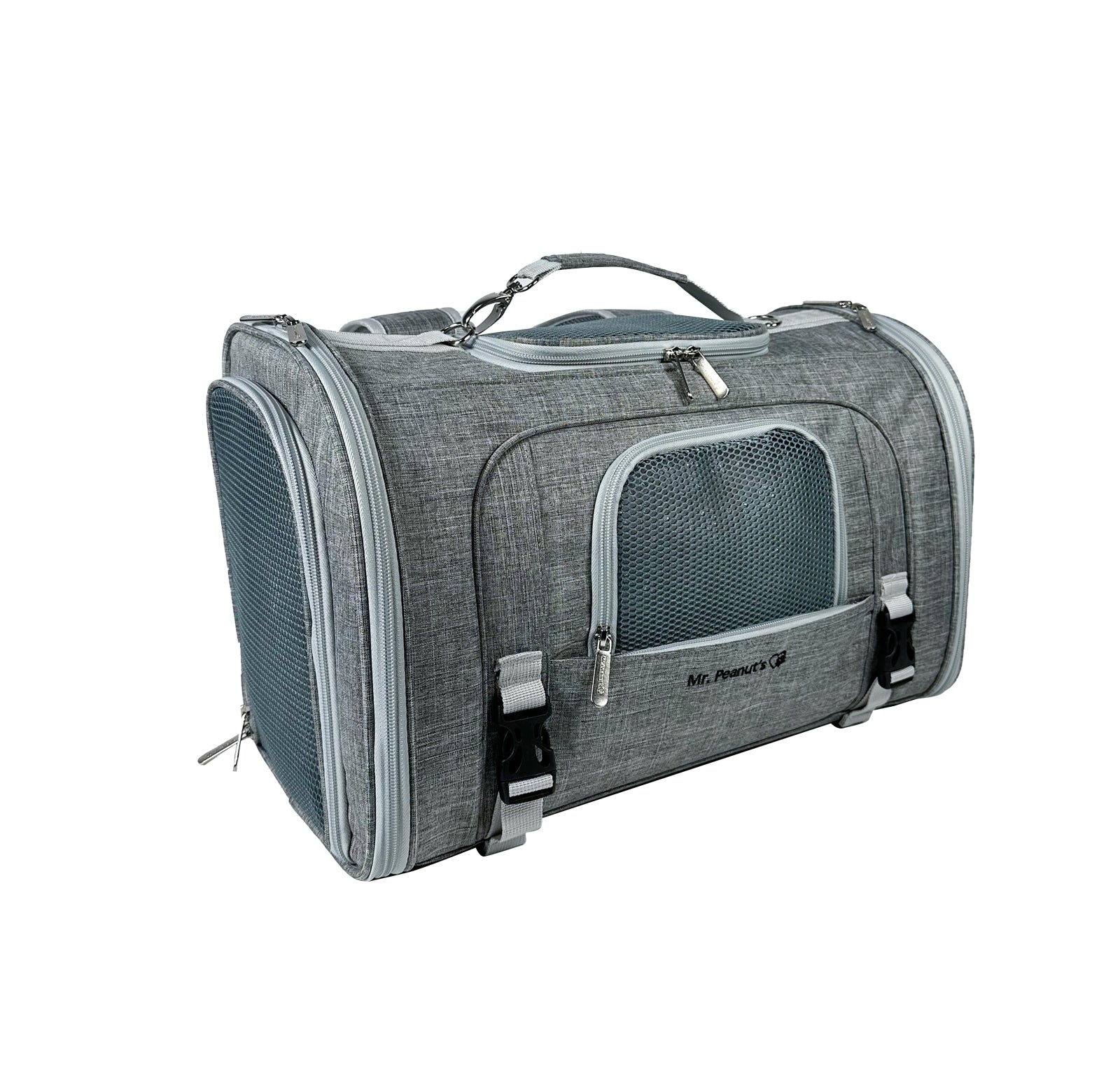 Mr. Peanut's Monterey Series Airline Compliant Horizontal Backpack Pet Carrier - BIG FRENCHIES