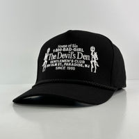 The Devils Den Gentlemen’s Club Hat Black Rope Custom Embroidered