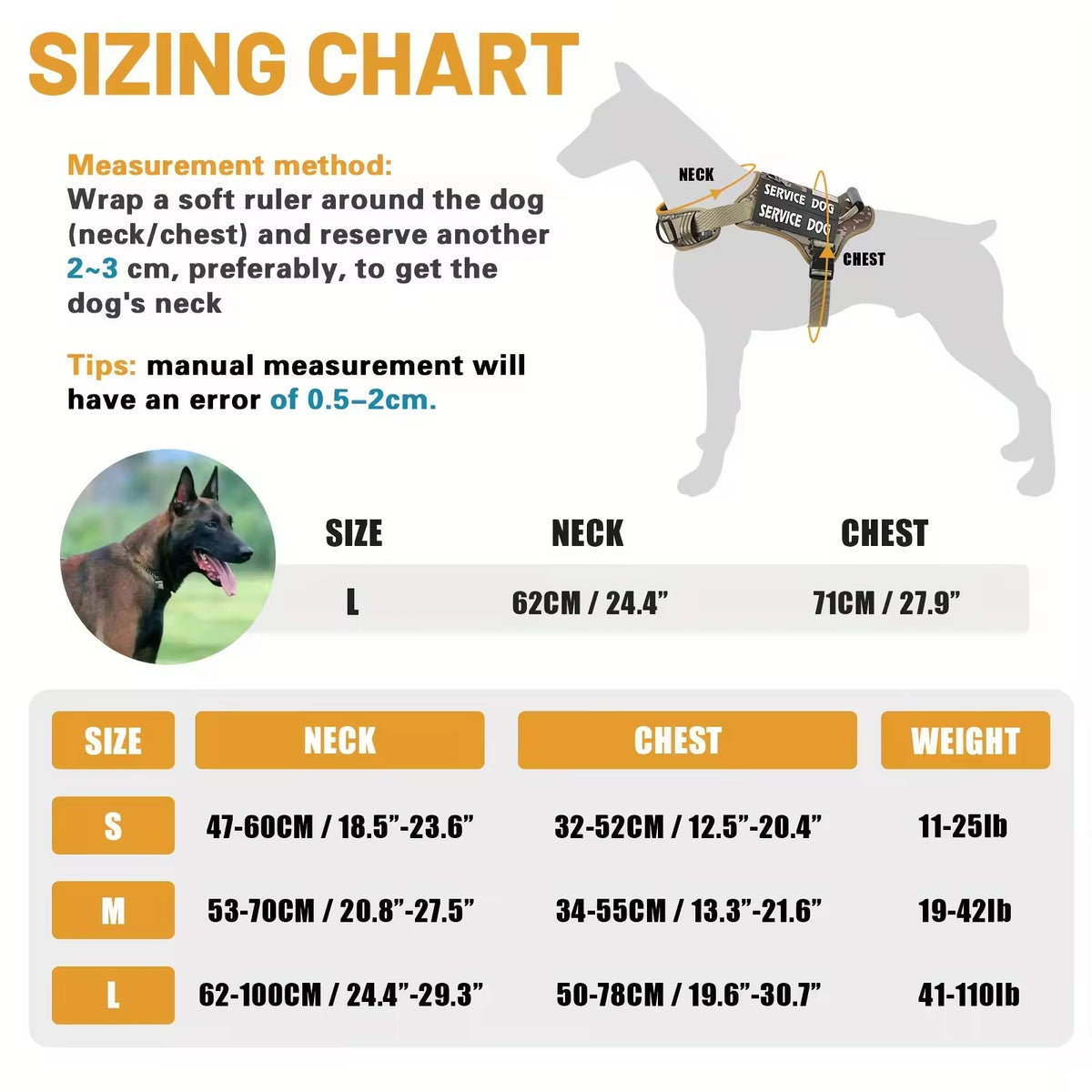 Tactical Service Dog Harness With Handle, No-Pull Adjustable Reflective Pet Vest Harness For Easy Walking And Training