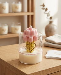 Pink Tulip Candle | Handcrafted Floral Soy Wax