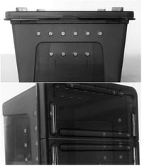 Portable Reptile Terrarium Habitat for Mini Pet Houses Breathable Holes Stackable Container (Black-M) - BIG FRENCHIES