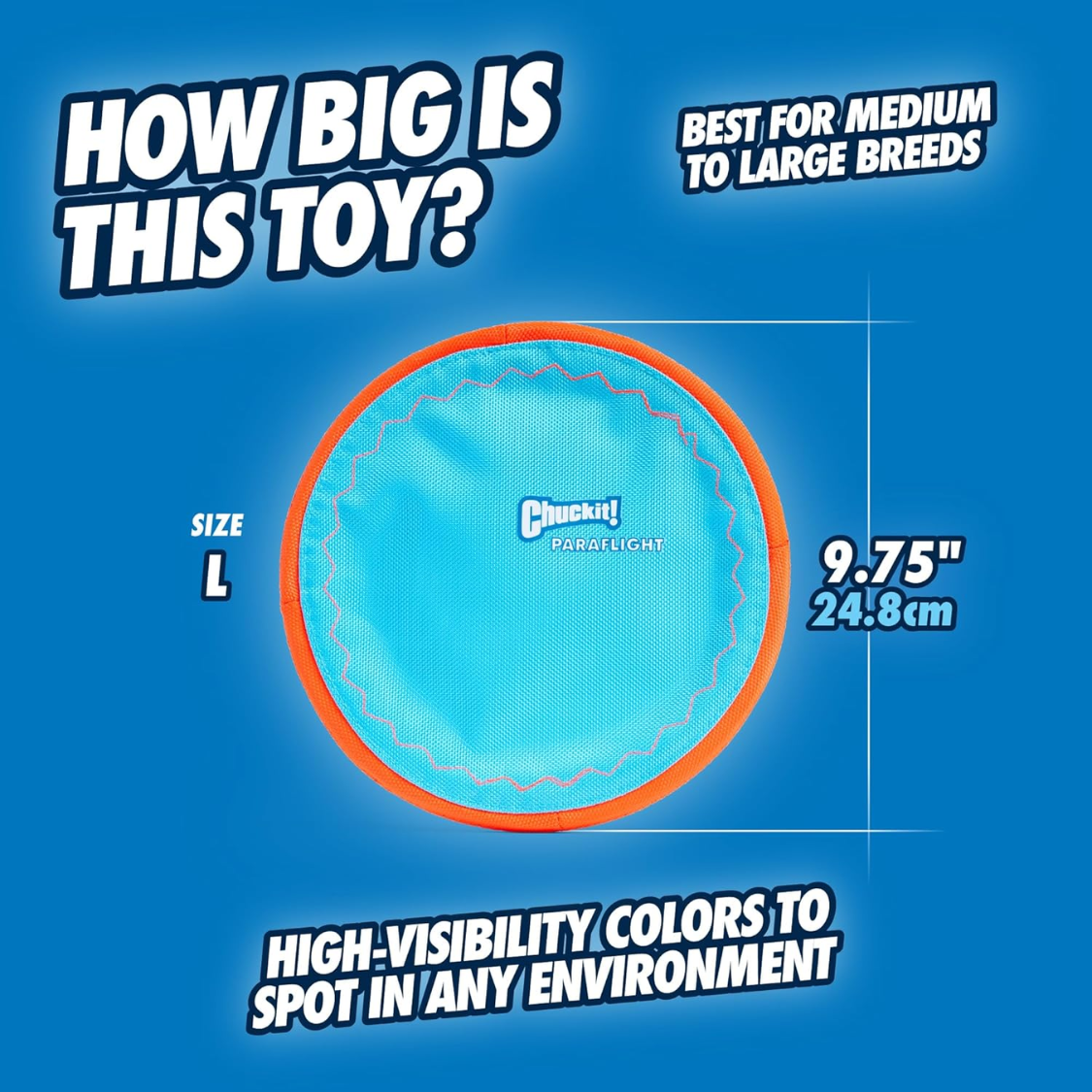 Paraflight Flying Disc Dog Toy Water Floating Flyer Durable Nylon Construction With Soft Rubber Edges For Medium And Lar