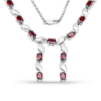 7.65 Carat Genuine Garnet .925 Sterling Silver Necklace