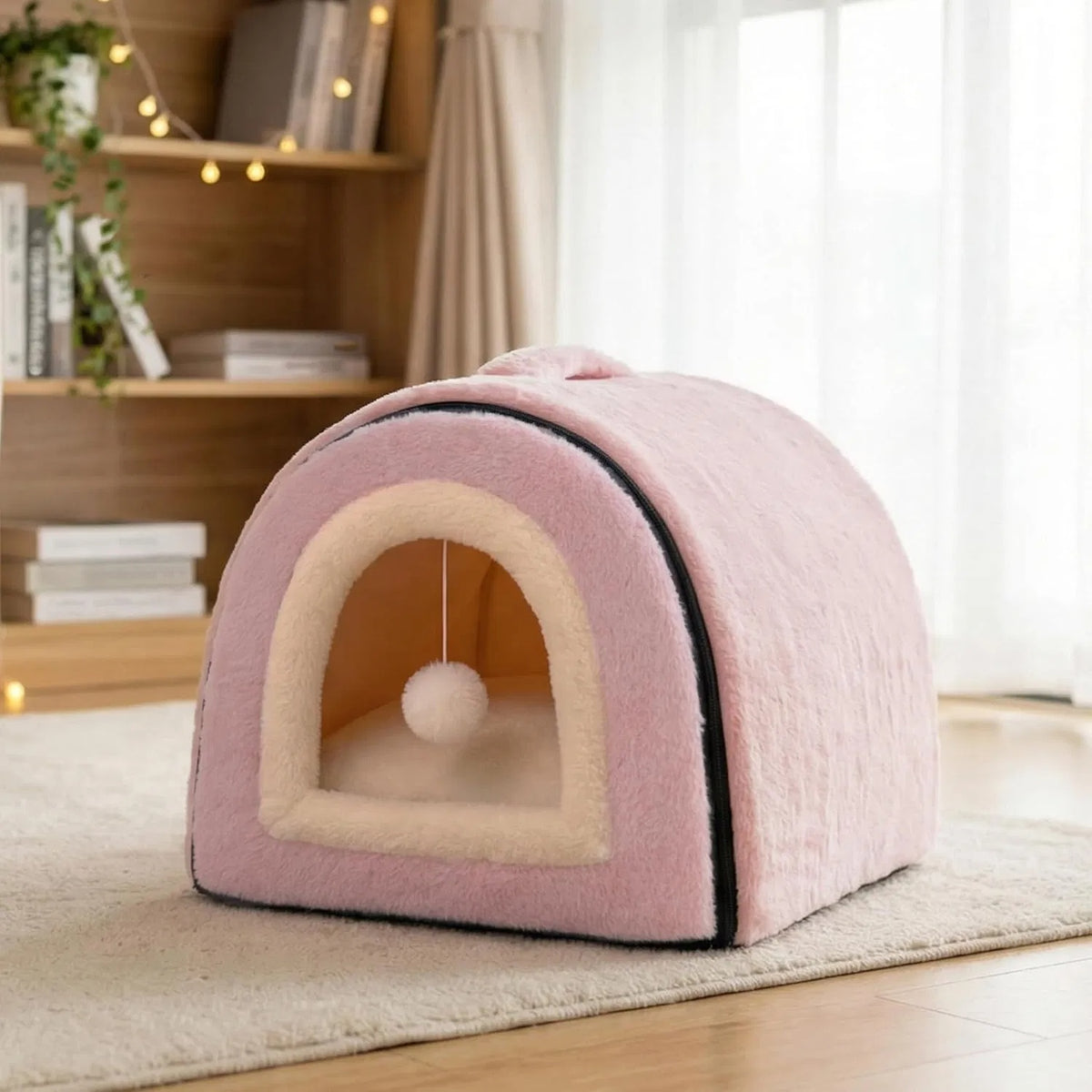 Cat Bed For Indoor Cats Foldable Cat Cave Anti-Slip Water-Resistant Bottom Cat Houses For Indoor Cats Or Small Dogs Kitt