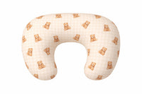 Beige Teddy Gingham Ruffle Nursing Pillow Cover
