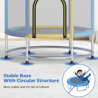 55" Kids Trampoline Gift for for 3-6 Years Old Boys and Girls