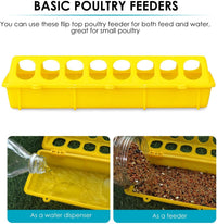 Little Giant 20" Flip-Top Chick & Poultry Feeder Yellow Snap-Lock Spill Yellow 2PCK