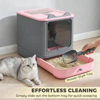 Cat Litter Box with Adjustable Front 17.5 Inches X 13.6 Inches X 15.9 Inches