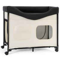 Elevated Lounge Pet Bed Foldable Bunk Dog Bed With Wheels & Side Bags L
