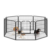 8 Panel Pet Playpen Play Yard Fence Home DIY Heavy-Duty Metal Foldable Indoor Outdoor 31.5"H