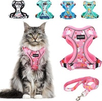 Cat Harness and Leash Set Escape Proof Reflective Adjustable Vest
