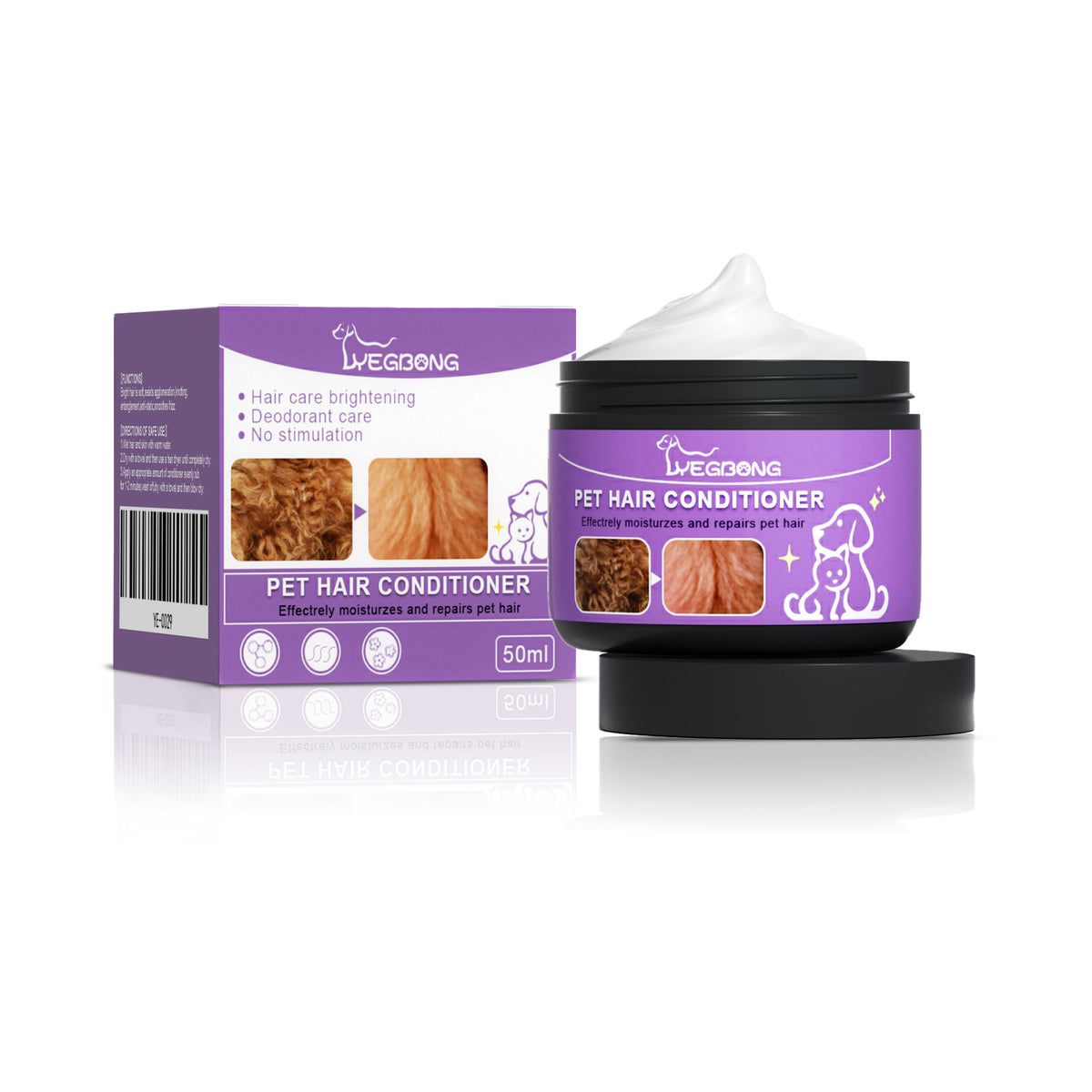 Pet Hair Conditioner For Dogs Cats, Moisturizing Detangling Pet Coat Conditioner, Anti Static, Softens & Brightens Fur, 