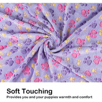 3 Pack Pet Blanket, Soft Plush Paw Print Dog Blanket Washable, Warm Fleece Cat Blanket For Large Medium Dogs, Sofa Couch