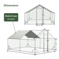 Large Metal Chicken Coop, Walk-in Chicken Run,Galvanized Wire Poultry Chicken Hen Pen Cage, Rabbits Duck Cages With Wate