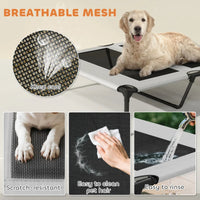 PawHut Elevated Dog Bed With Removable Canopy, Portable Outside Raised Pet Cot With Cooling Pad, Storage Bag