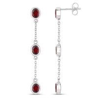 2.70 Carat Genuine Garnet .925 Sterling Silver Earrings