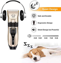 Rechargeable Dog Clippers, Low Noise Pet Shaver Dog Grooming Kit Cordless Professional Dog Hair Trimmer with Comb Scissors for Dogs Cats & Others - BIG FRENCHIES