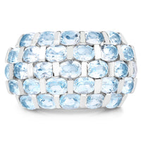 5.51 Carat Genuine Blue Topaz .925 Sterling Silver Ring