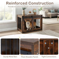 31.5" Dog Crate Furniture With Sliding Barn Door, Wooden Dog Kennel End Table For Indoor Use - Rustic Brown
