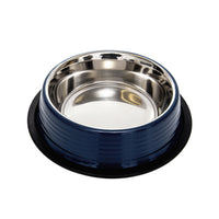 Country Living Set of 2 Ribbed Non-Slip Pet Bowls – Poseidon Blue - BIG FRENCHIES