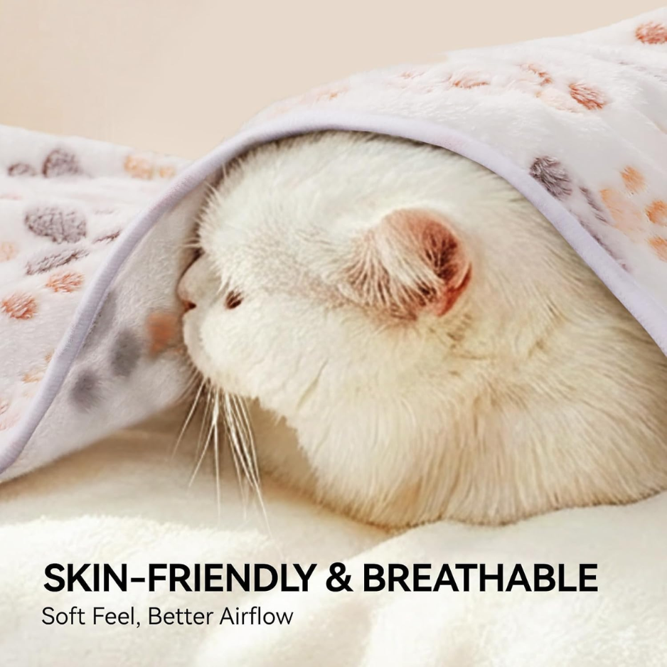 3 Pack Soft Fleece Dog Blankets, Warm & Fluffy Pet Throws