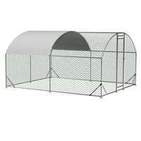 Large Chicken Coop Metal Chicken Run With Waterproof And Anti-UV Cover, Dome Shaped Walk-in Fence Cage Hen House For Out