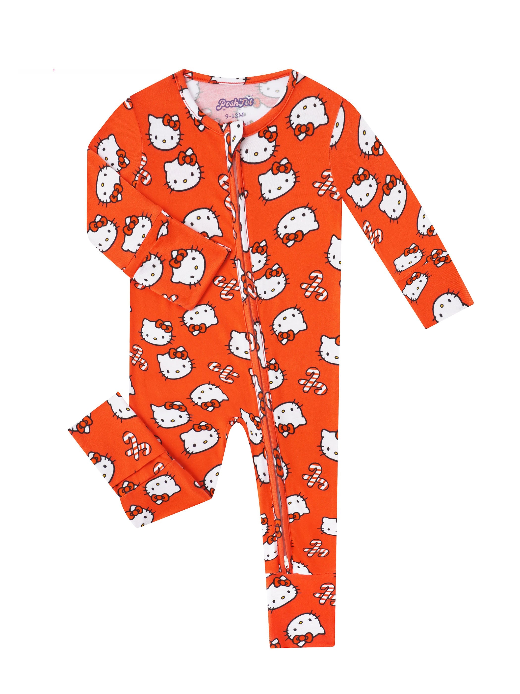 PoshTOT Sanrio Hello Kitty Red Bamboo Baby Convertible Zippy Romper