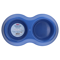 Vibrant Life Medium Cup Double Diner Pet Bowl Blue