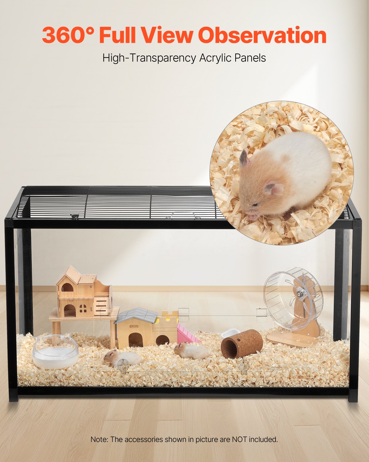 Hamster Cage Habitat 37.8in Clear Pet Rodent Gerbil Mice Small Animal House