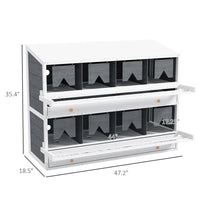 Chicken Nesting Box, 8 Compartment Wood Laying Boxes For Chicken Coop
