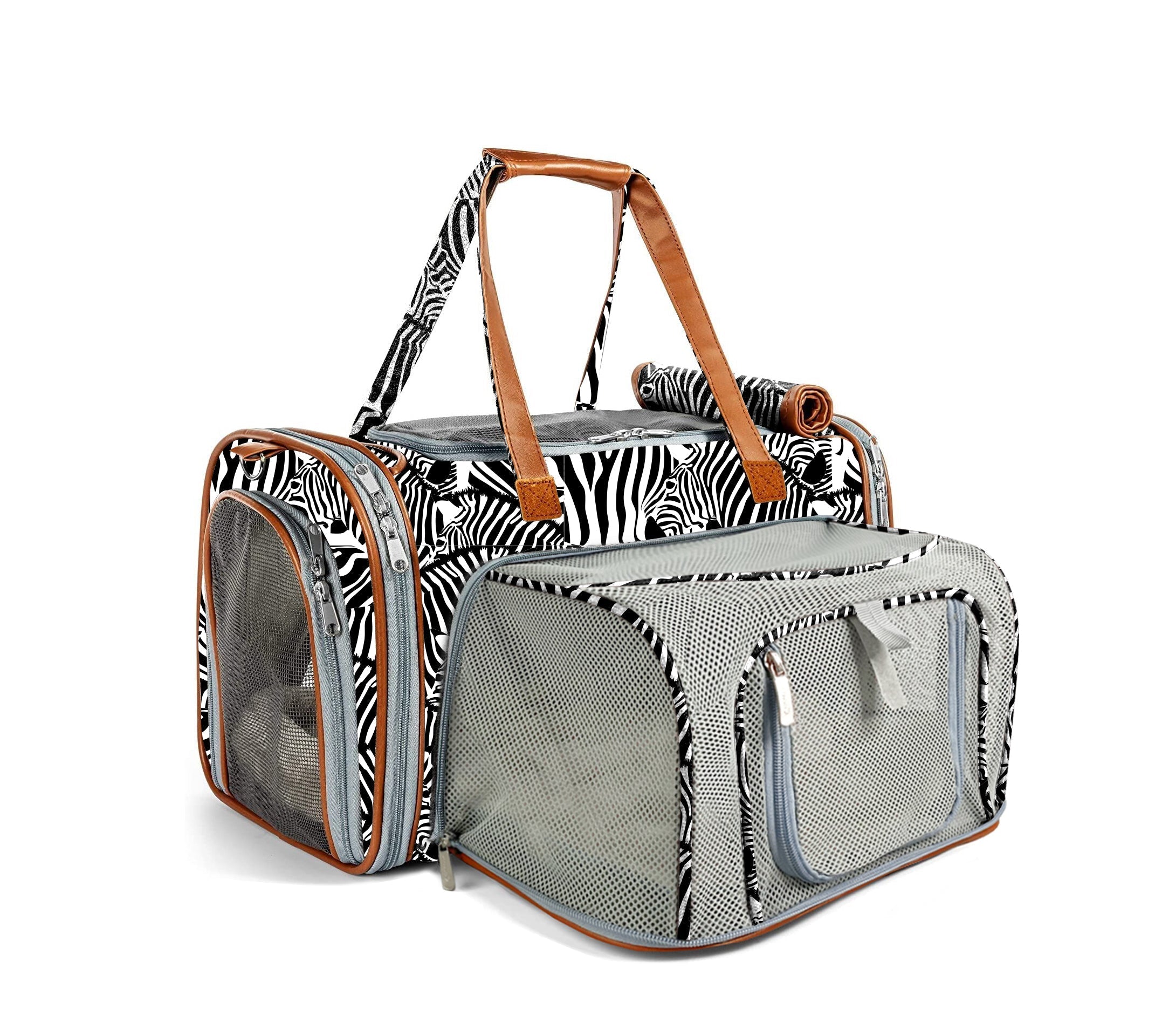 Mr. Peanut's Gold Series Standard Size Airline Compliant Expandable Pet Carrier - Prints Edition - BIG FRENCHIES