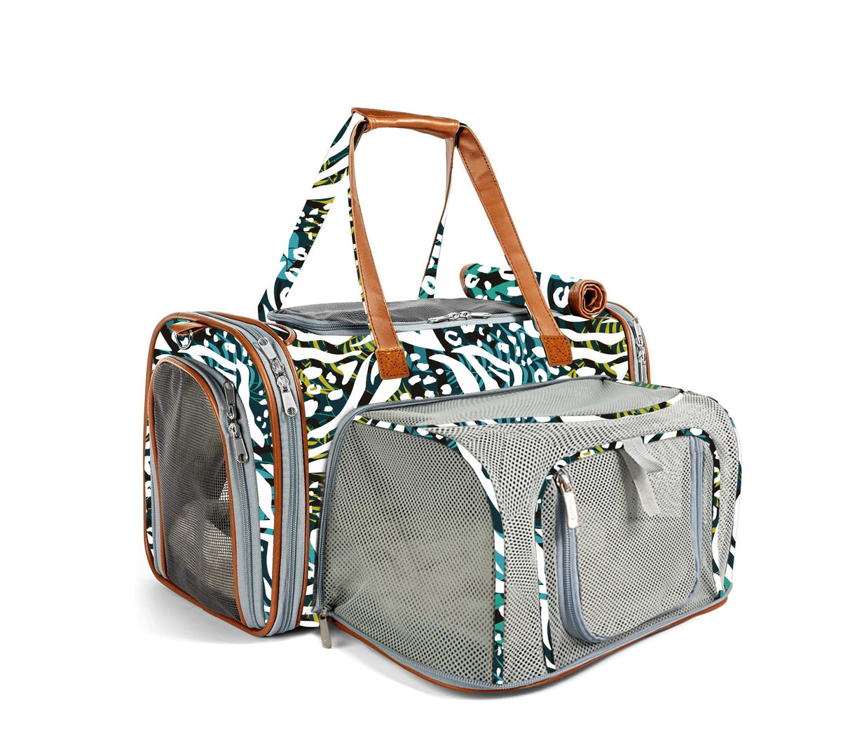 Mr. Peanut's Gold Series Standard Size Airline Compliant Expandable Pet Carrier - Prints Edition - BIG FRENCHIES
