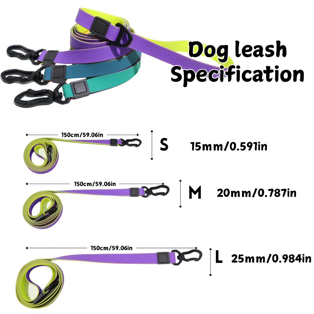 Honeycomb Embossed Dual-Color Pet Leash Set Is Stylish And Fashionable. The Embossed Surface Enhances The Leash's Grip, 
