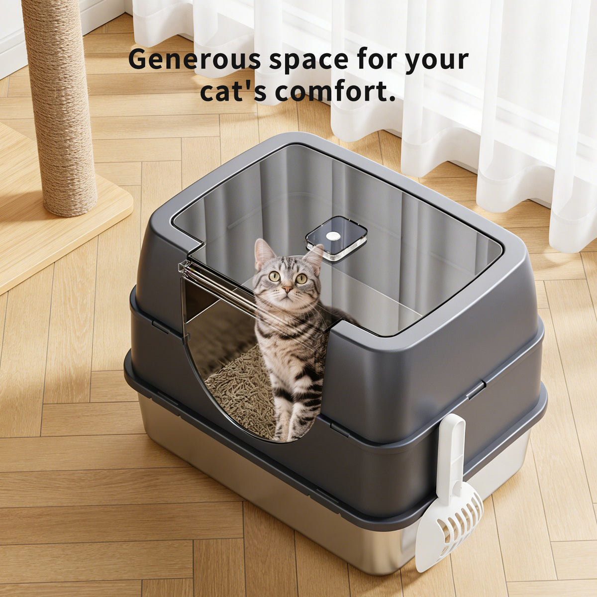 Only Self Pickup---Galaxy Stainless Steel Cat Litter Box