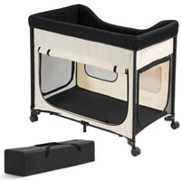 Elevated Lounge Dog Bed XL, Foldable Raised Dog Bed Cot For Large Dogs & Cats, Portable Pet Bed With Wheels, 600D Oxford