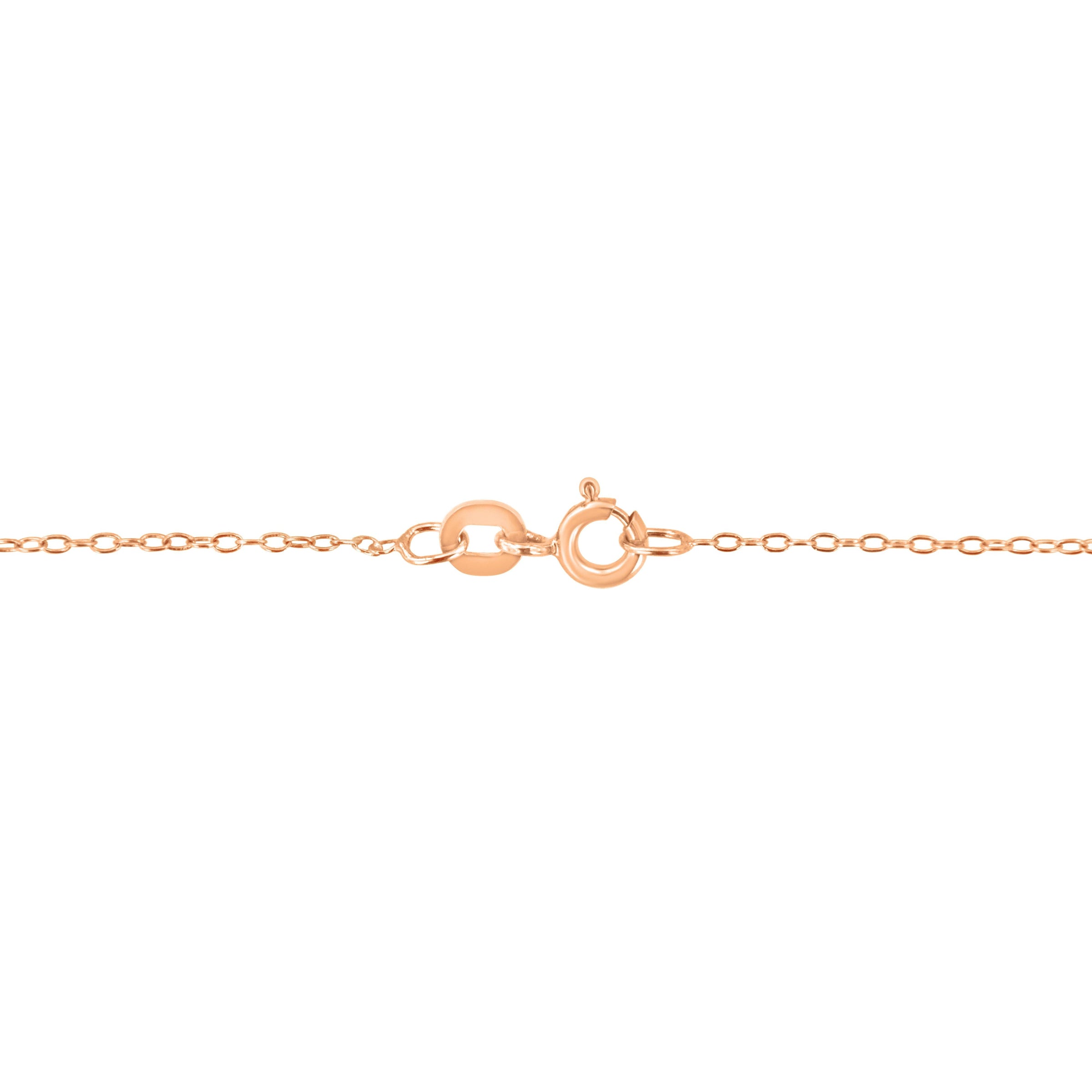AGS Certified 10K Rose Gold 1/5 Cttw Bezel Set Round Diamond Solitaire 16-18" Adjustable Pendant Necklace (H-I Color, VS1-VS2 Clarity)