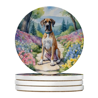 Silky Terrier Spring Path Large Sandstone Coasters Pack Of 4 Absorbent Round Coasters Decor Gifts For Men Or Women, 4 In
