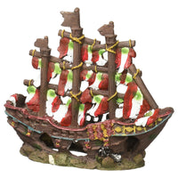 Deco-Replicas Striped Pirate Ship Aquarium Ornament - BIG FRENCHIES