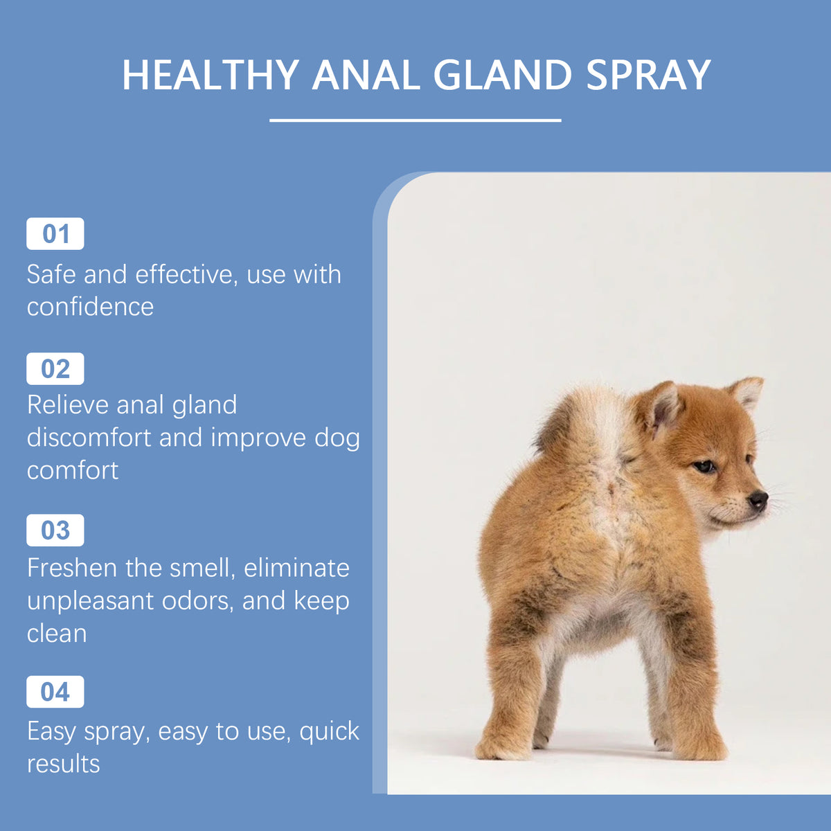 Healthy Gland Spray For Dogs, Dog Gland Care Spray For Infection Prevention, Reduce Itching Swelling & Bad Odor, Pet Gla