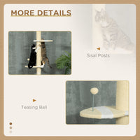 4-Tier Floor to Ceiling Cat Tree Height Adjustable 87 -103 Inch