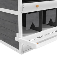 Chicken Nesting Box, 8 Compartment Wood Laying Boxes for Chicken Coop with Egg Collection Trays Perches for 16-32 Hens