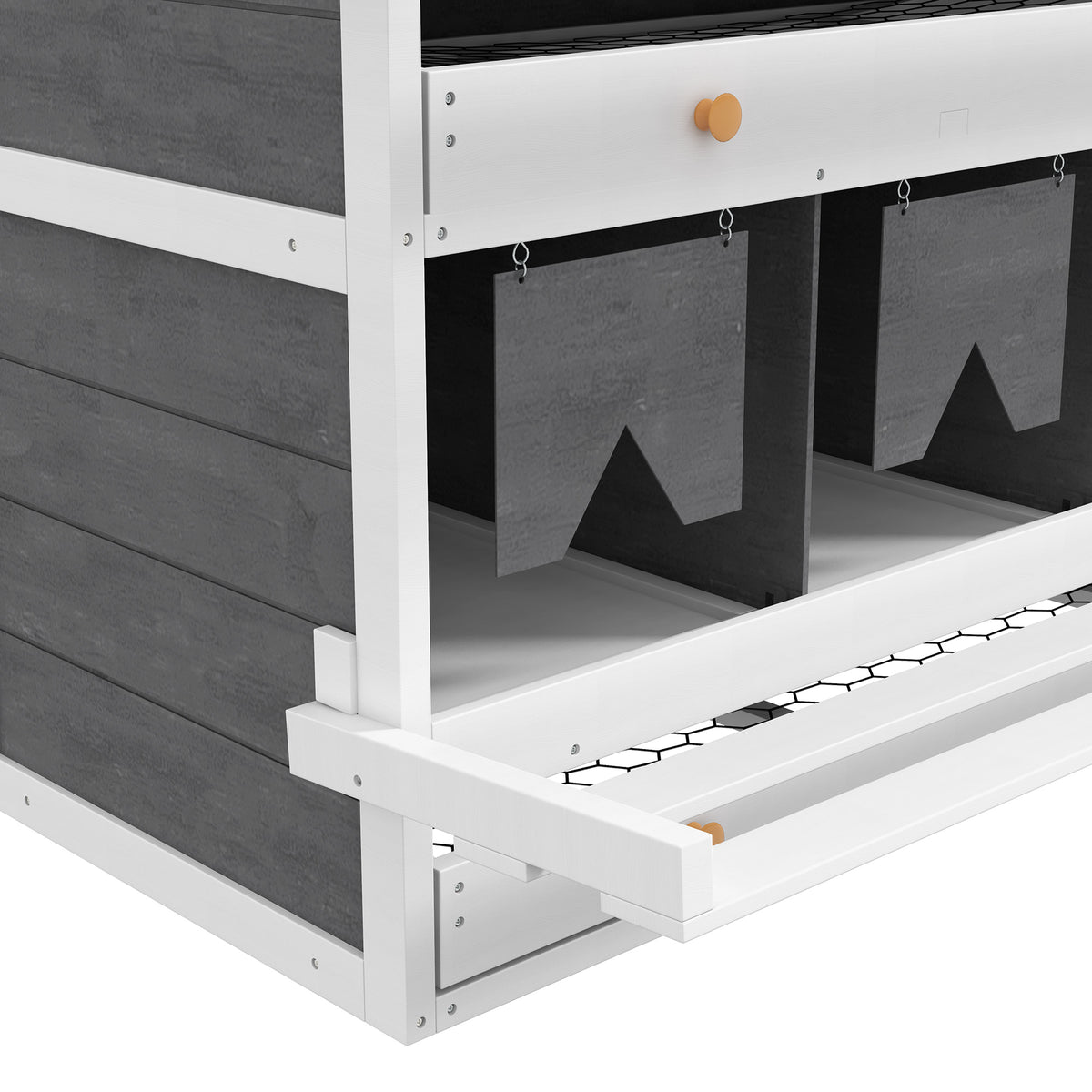 Chicken Nesting Box, 8 Compartment Wood Laying Boxes for Chicken Coop with Egg Collection Trays Perches for 16-32 Hens