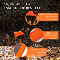 Lightweight Dog Vest L Size Mid-Back Coverage 36.75 in Chest x 26 in Neck Orange