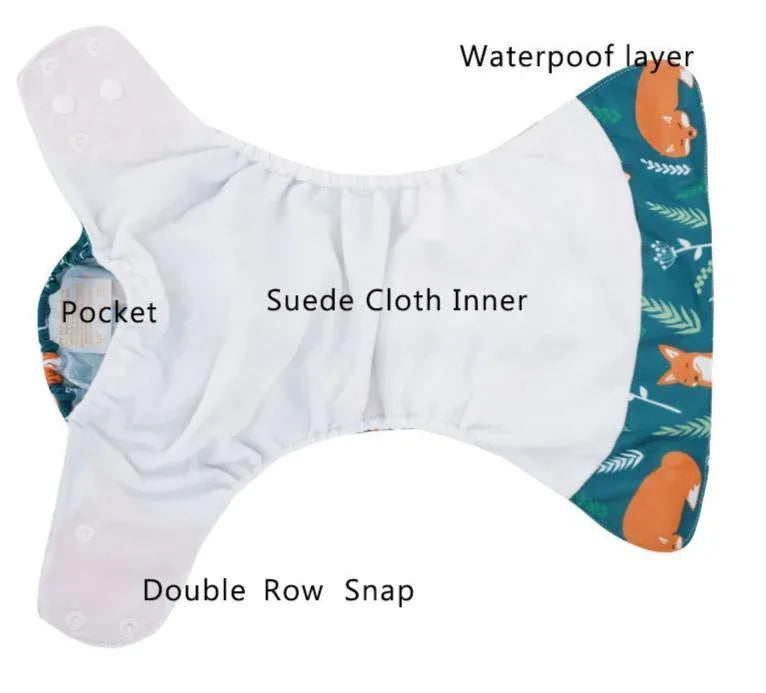 4PCS/SET Washable Eco-friendly Diaper Ecological Adjustable Nappy Reusable Cloth Diapers Set For Baby and Kids - BIG FRENCHIES