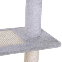 5-Level Revolving Stair Cat Tree Scratcher Climbing Activity Tower With Play Center And Resting Perch - Gray