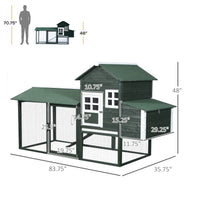 Wooden Chicken Coop, Hen House Outdoor With Run Nesting Box, Asphalt Roof, Removable Tray, Multiple Packages Shipped. Pl