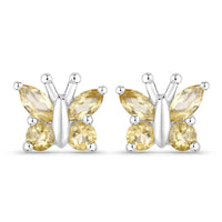0.88 Carat Genuine Citrine .925 Sterling Silver Earrings