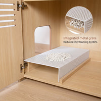 Modern Wooden Cat House with Scratching Pad , Cat Litter Box Enclosure, Spacious Hidden Cat Litter Box -33.46" x 21.06" 